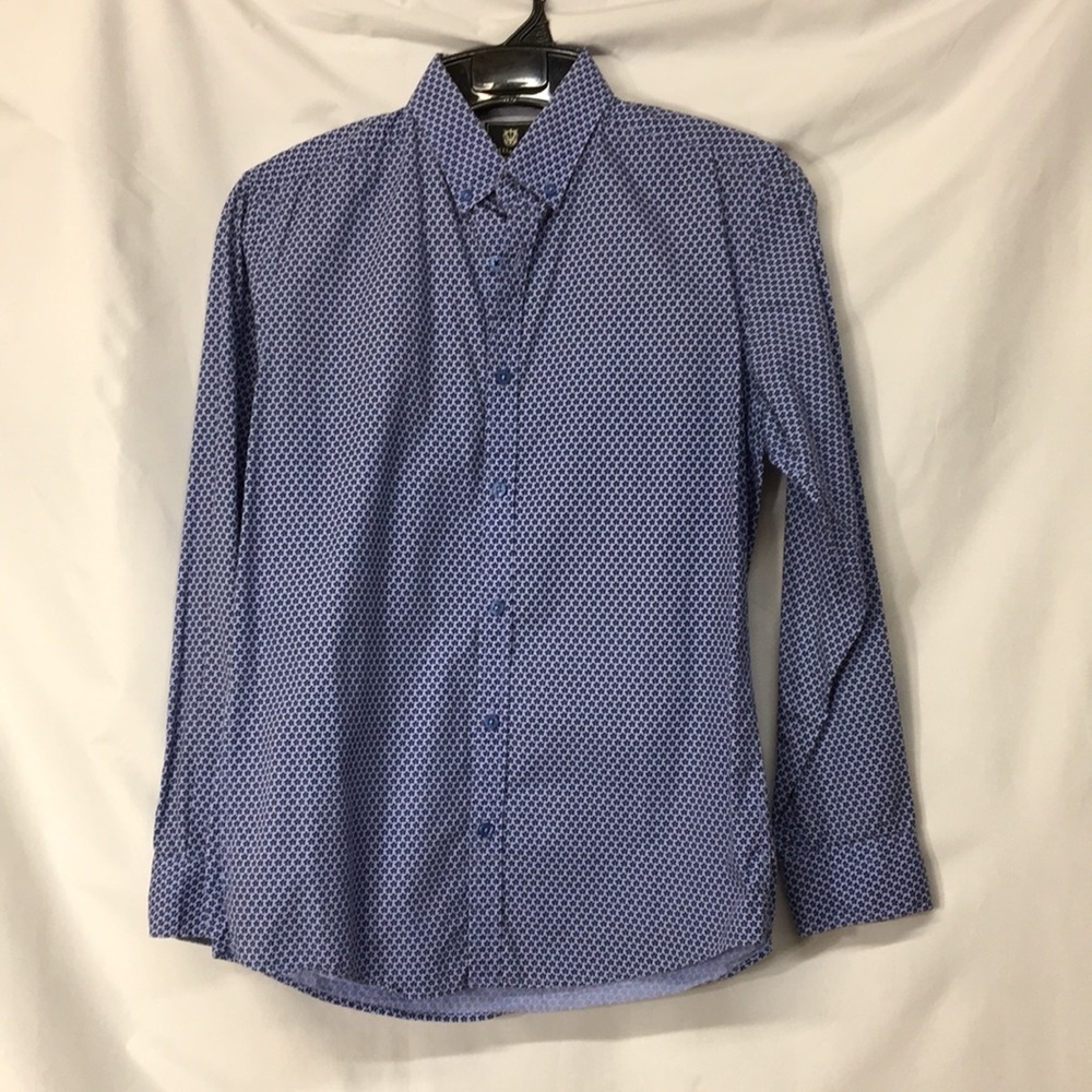 Steel & Jelly Men’s Blue Flower Button-Down Shirt Size S Like-NEW